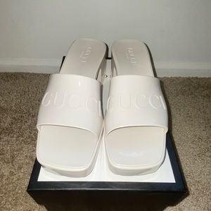 Gucci Rubber Sandal White